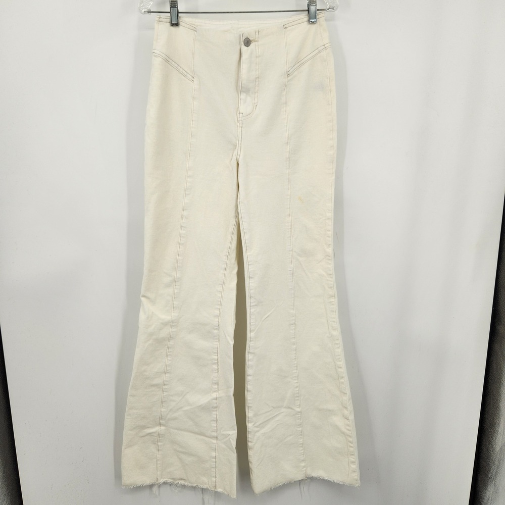 Free‎ People We The Free CRVY Off White 28 High Rise Corduroy Boho Flare Pants